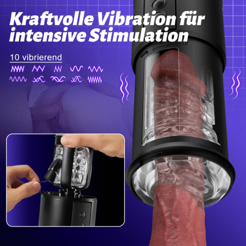 3 IN 1 Masturbator für Männer 5 Stoßen 10 Vibrieren 5 Saugen