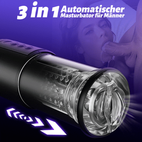 3 IN 1 Masturbator für Männer 5 Stoßen 10 Vibrieren 5 Saugen