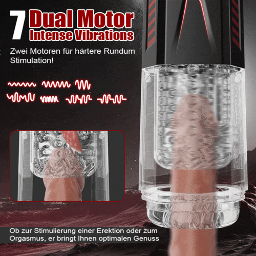 4-in-1 Masturbator 7 vibrierend 7 dehnend 7 rotierend Doppelmotor
