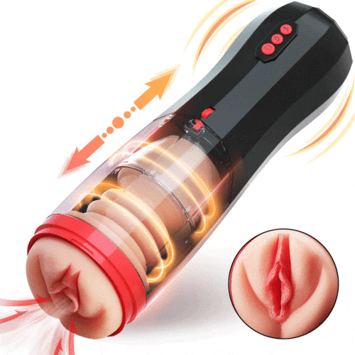 4 IN 1 Erektion Cup Masturbator 5 Stoßen + 5 Saugen 10 Vibrie