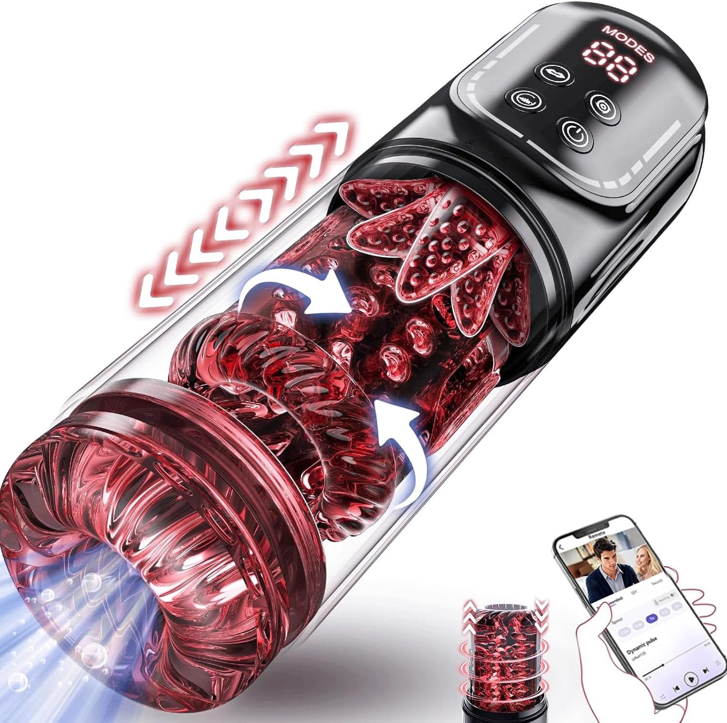 4 IN 1 Stoßen Rotieren Saugen und Vibrieren Wasserdichter Blowjob Masturbator