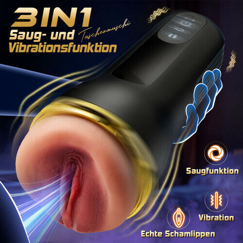 5 Sucking 10 Vibrating Simulated Vagina Eingang Männliche Masturbator