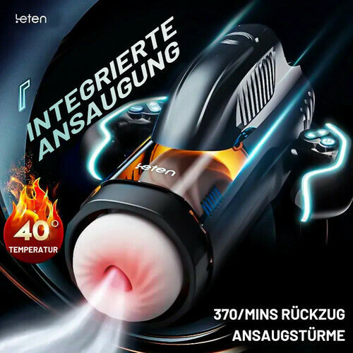 Leten Handheld Masturbator mit 10 Vibrations- & Saugmodi und Sprachausgabe