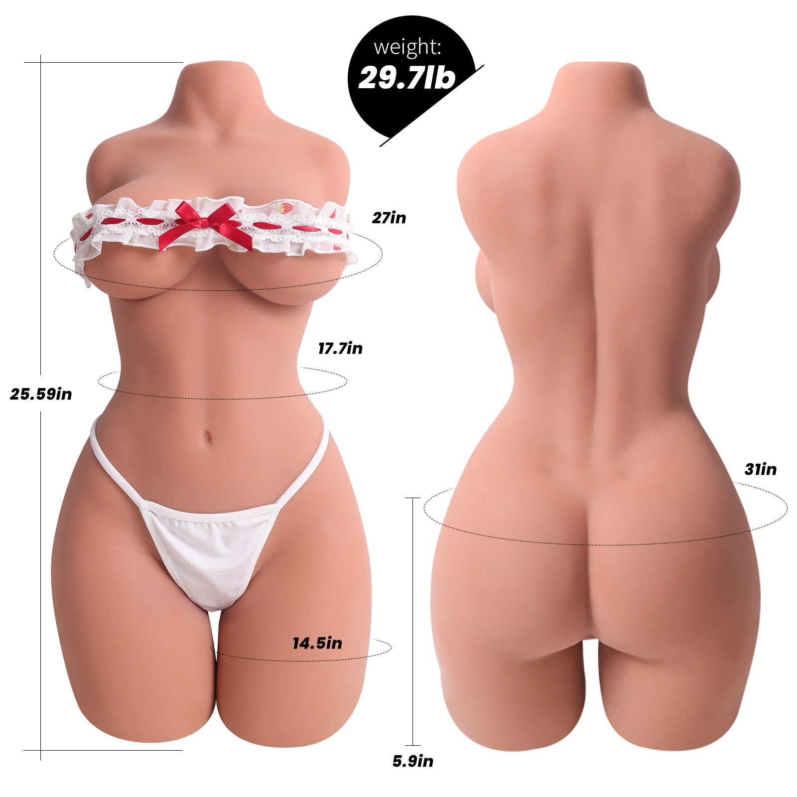 Lioré | Sexy weiblicher Torso | Gelgefüllte Brüste/Großer Hintern