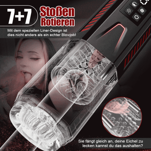 4-in-1 Masturbator 7 vibrierend 7 dehnend 7 rotierend Doppelmotor