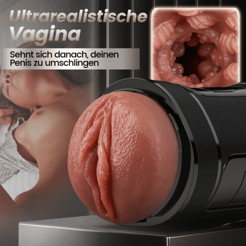 【MILF's Labia】10 Vibrationen, 5 Saugungen, Ultra-Realistische Vagina, Simulierter Masturba