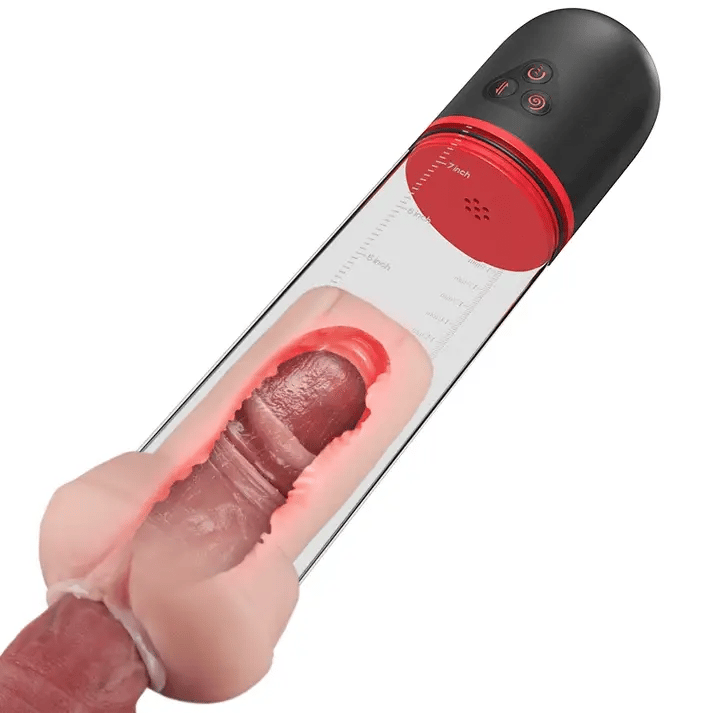 Vagina-förmige Hülle 3 Saug- und 9 vibrierende Penisvergrößerungspumpen